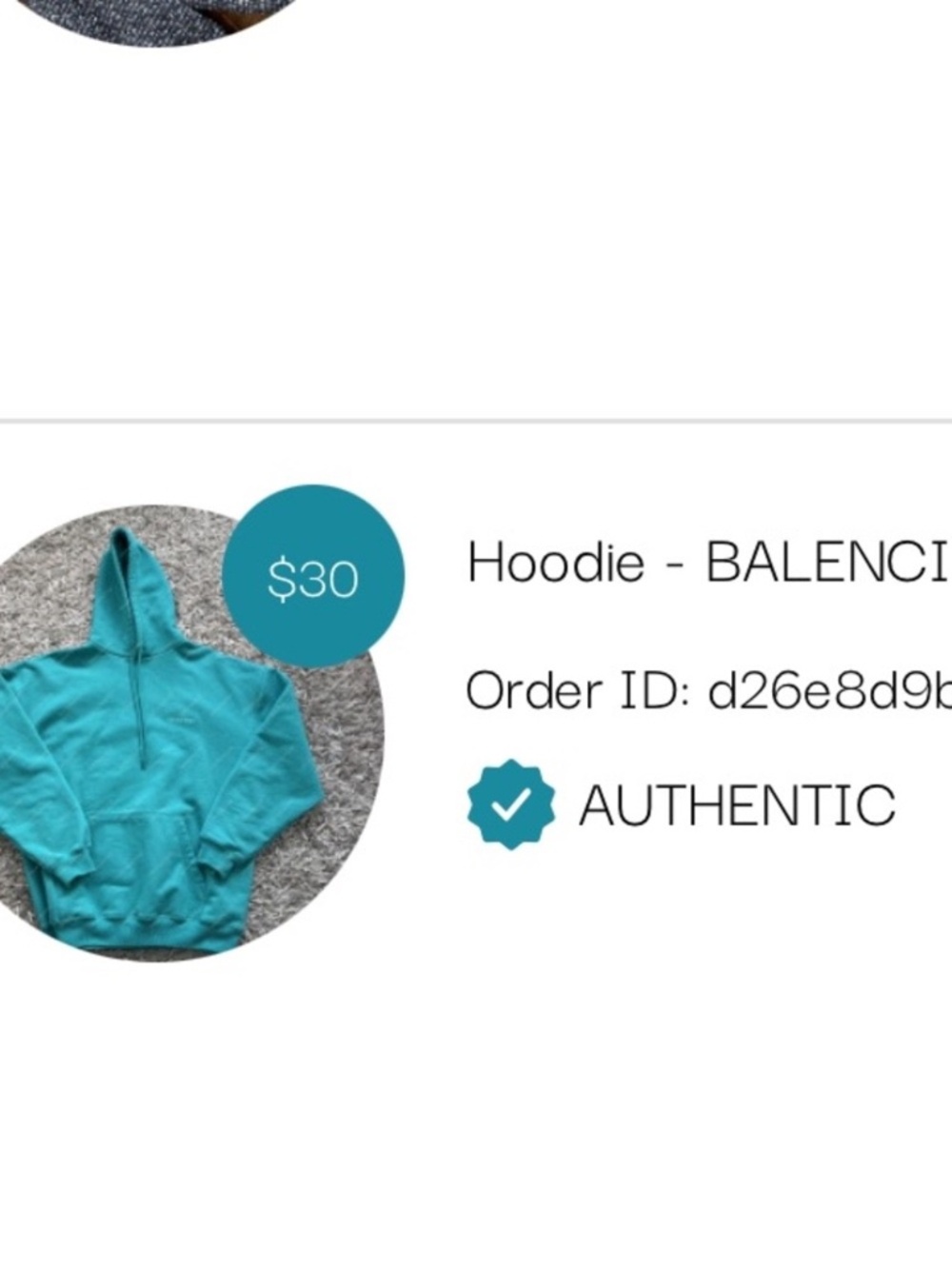 Balenciaga Hoodie Embroidered Logo Hooded Sweatshirt Aqua BB CORP❤️ - Picture 3 of 11